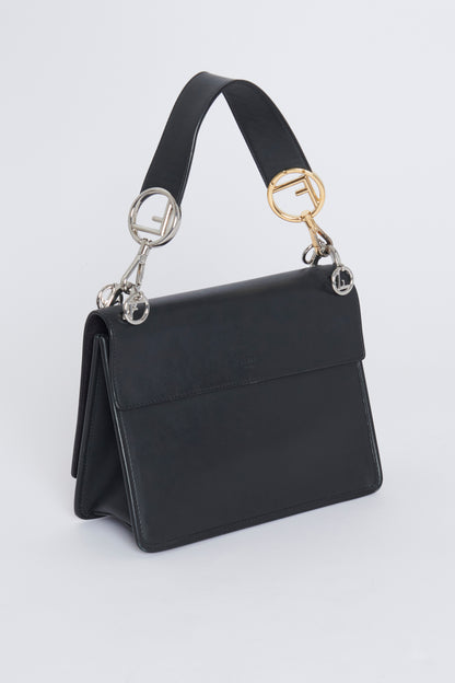 Black Leather And Velvet Zucca Kan I Bag