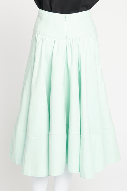 Mint Green A-Line Midi Skirt