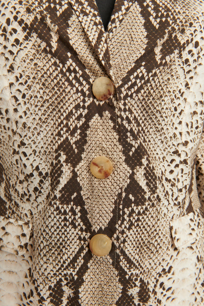 Snakeskin Print Cotton Blazer