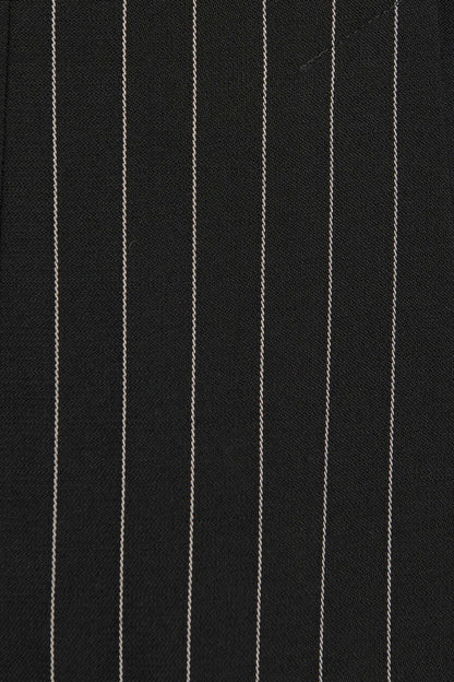 Black and White Striped Wool Blazer