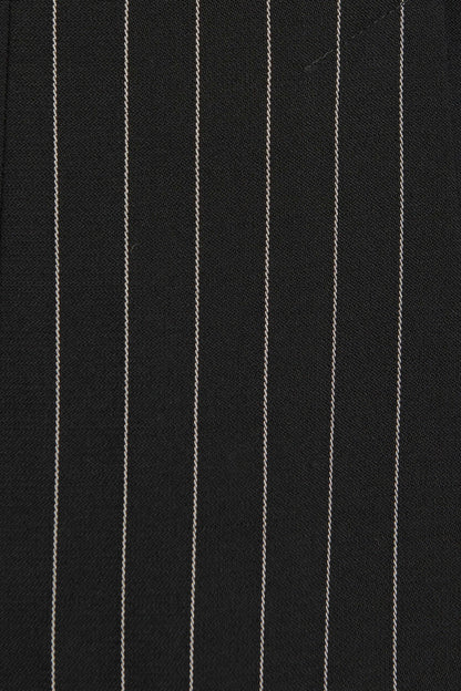 Black and White Striped Wool Blazer