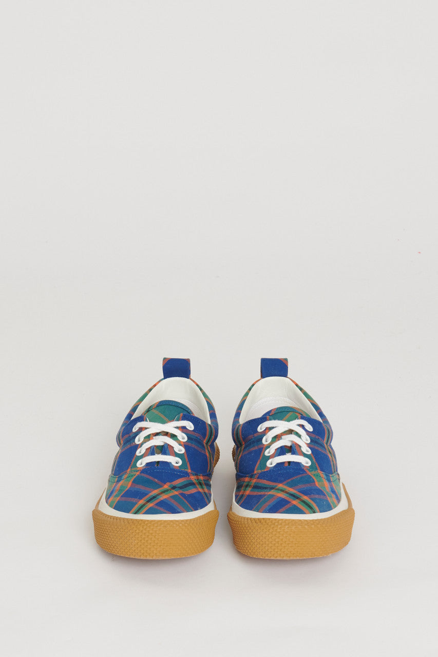 Multicolour Checkered Platform Preowned Trainers