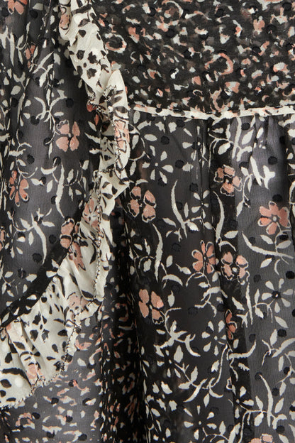 Multi Coloured Floral Print Silk Blouse