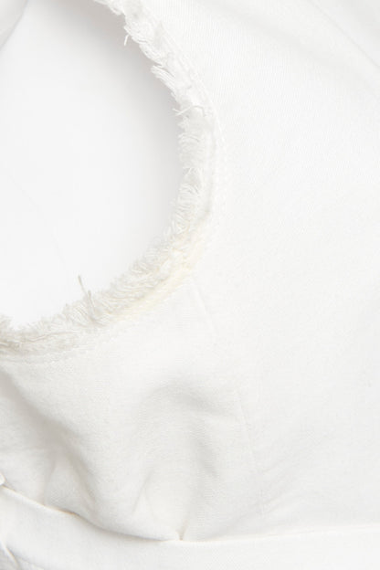 White Denim Top with Waist Tie