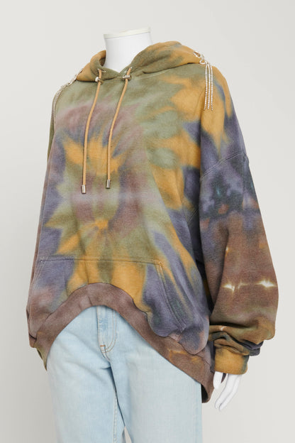 Multicolour Tie-Dye Hoodie with crystal embellishment