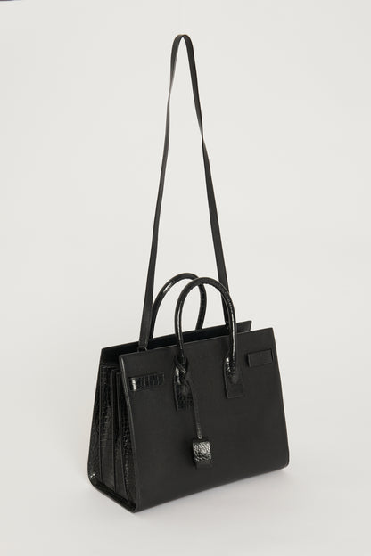 Black Leather Medium 'Sac De Jour' Preowned Bag