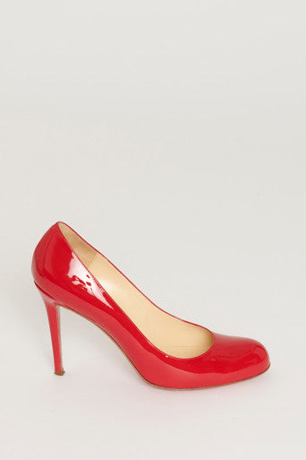 Red Patent Preowned Heeled Pumps