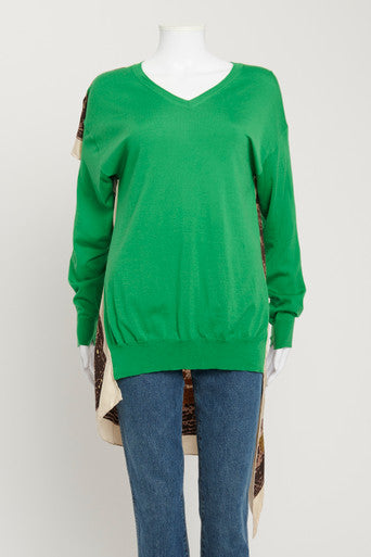 Green Knit Preowned Scarf Jumper