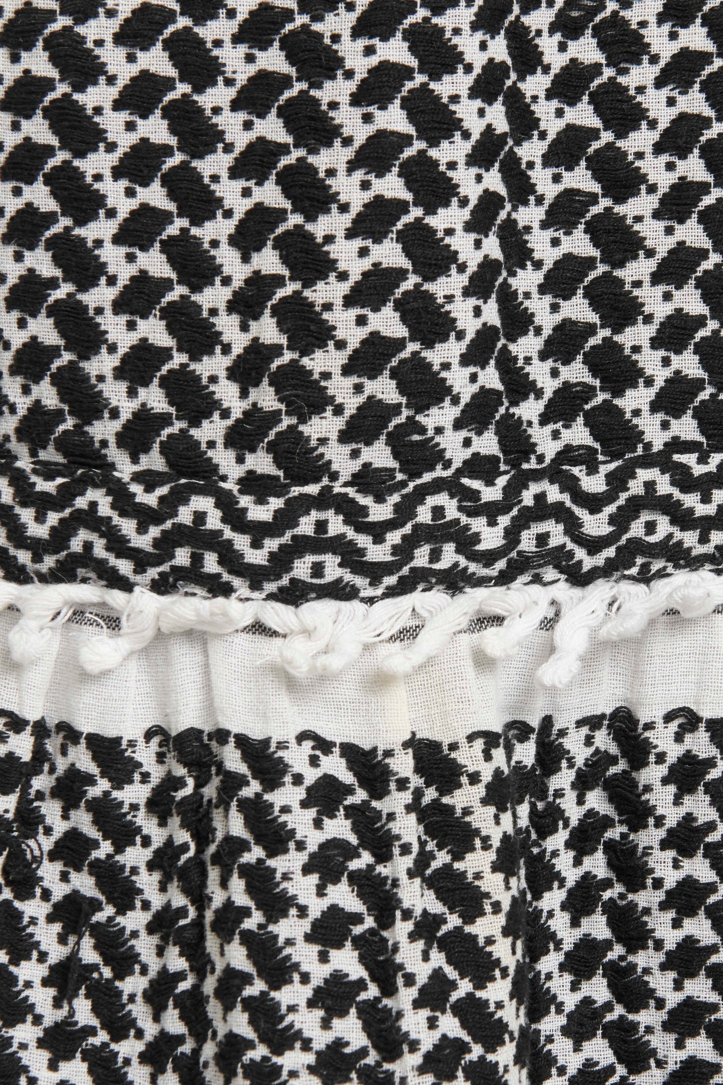 Black And White Woven Midi Dress
