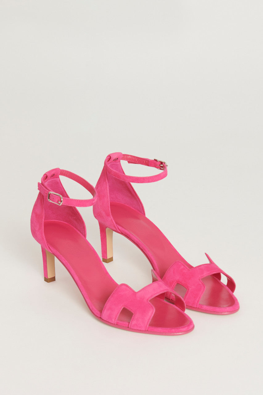 Fuchsia Suede High Heel Preowned Sandals