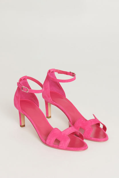 Fuchsia Suede High Heel Preowned Sandals