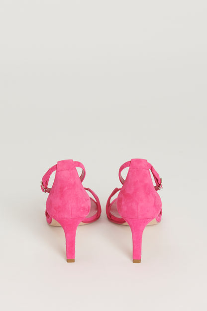 Fuchsia Suede High Heel Preowned Sandals