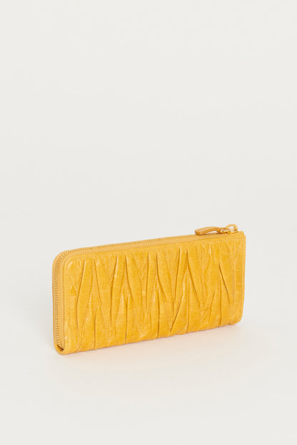 Mustard Yellow Quilted Leather Wallet
