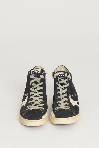 Fancy Navy Suede Preowned High Top Sneakers