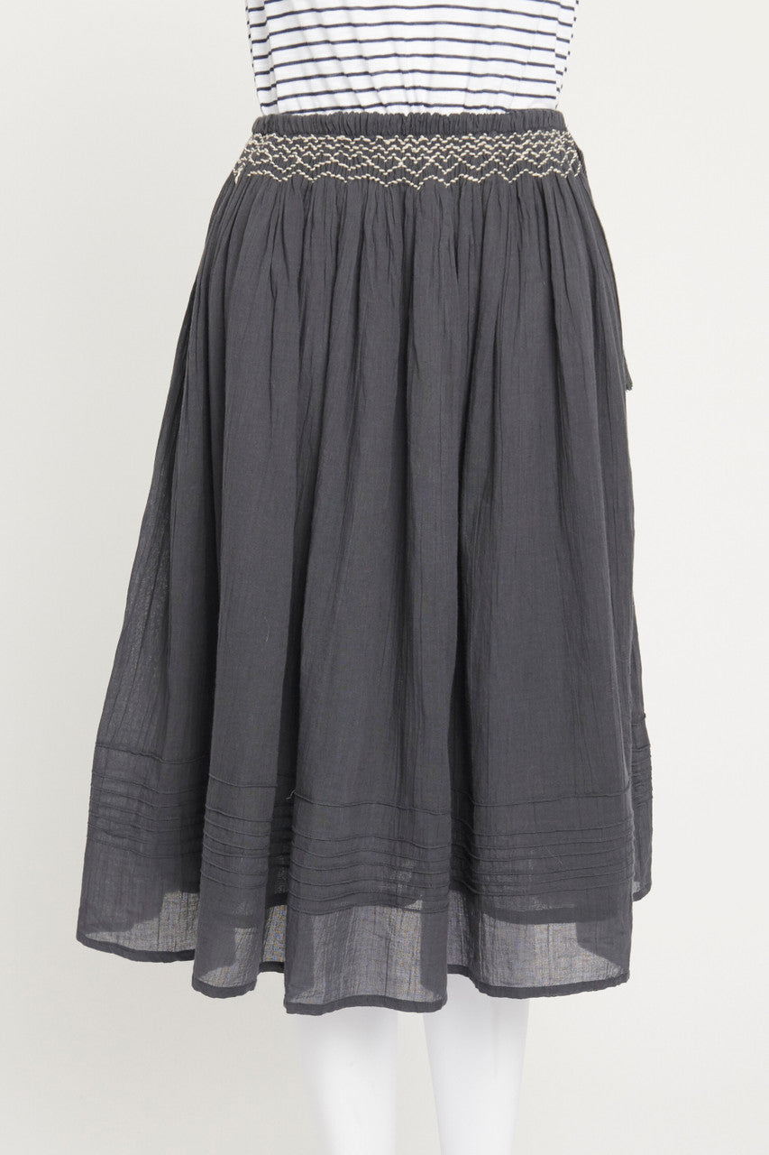 Charcoal 'Suri' Midi Skirt