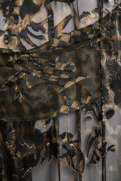 Leopard-Print 'Esther' Asymmetric Ruffled Devoré-chiffon Dress