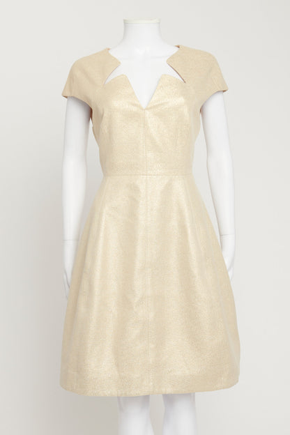 Metallic Structured A-Line Dress