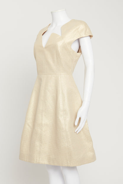 Metallic Structured A-Line Dress