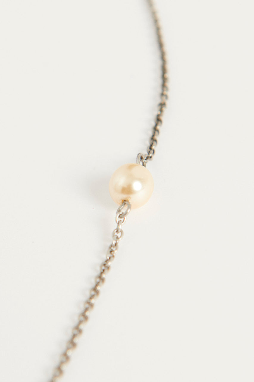 Pearl Preowned Necklace On Delicate Silver Chain