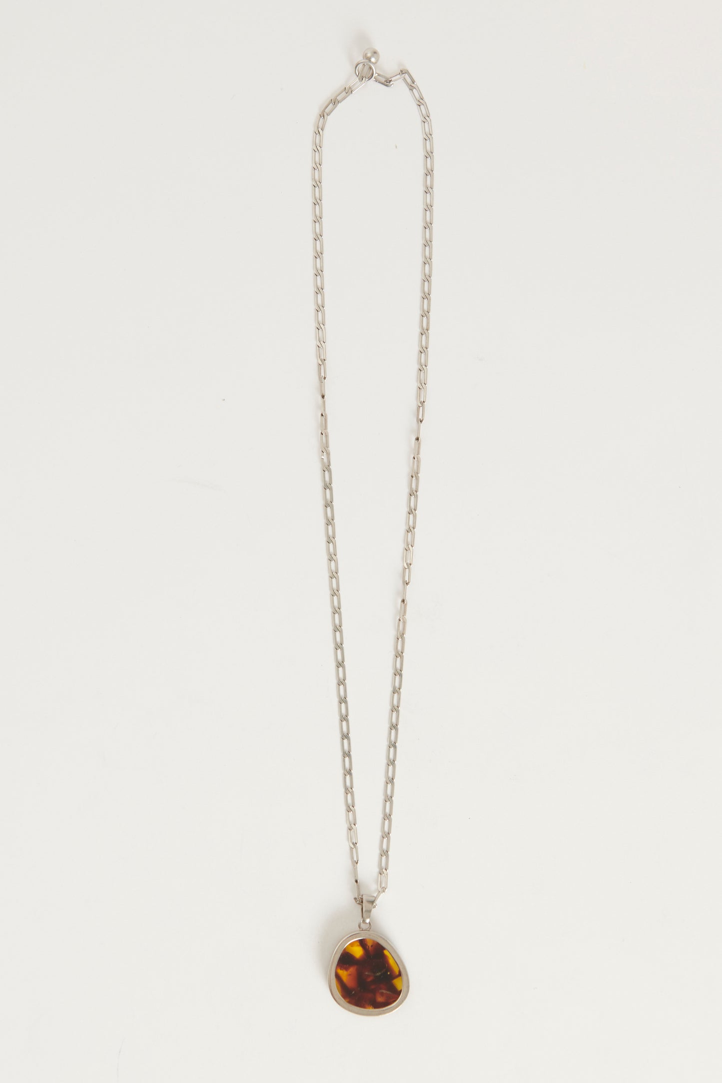 Amber Stone Pendant Necklace