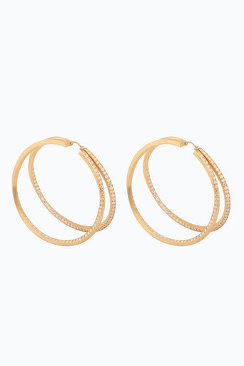 Gold Vermeil and Topaz Domain Hoop Earrings