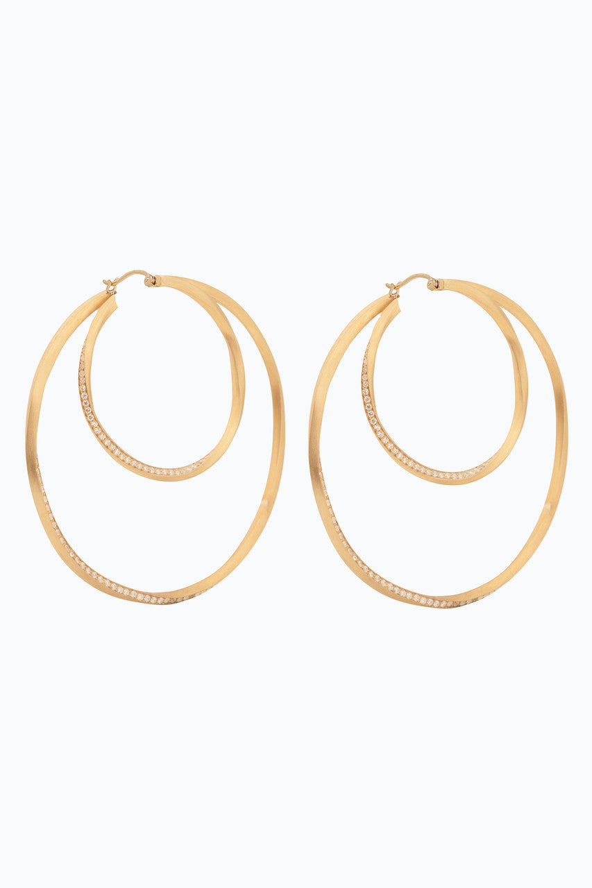 Gold Vermeil and Topaz Manifold Hoop Earrings