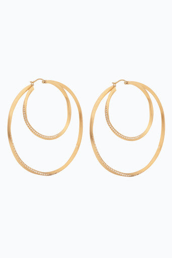 Gold Vermeil and Topaz Manifold Hoop Earrings