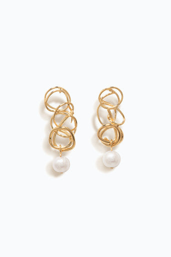 Gold Vermeil and Freshwater Tumble Pearl Earrings