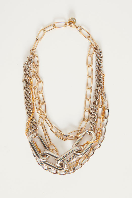 Square Links Multi Chain Necklace