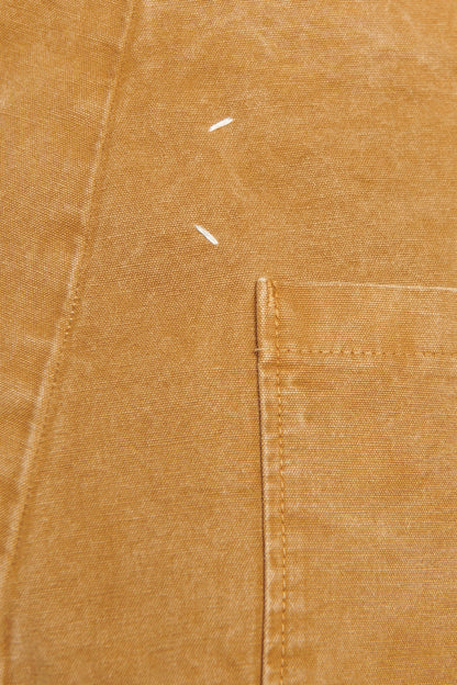 Camel Over-Washed Menswear Cargo Trousers