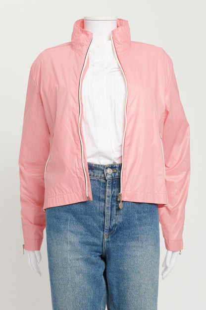 Pink Cropped Windbreaker Jacket