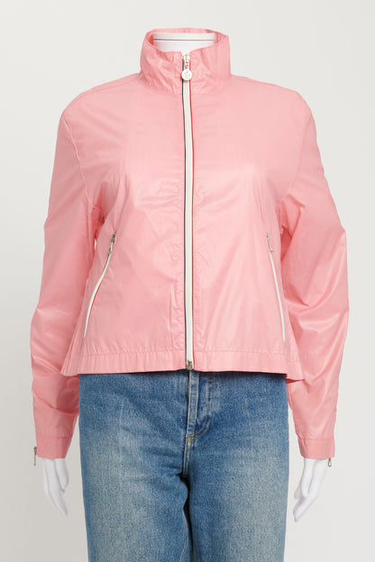 Pink Cropped Windbreaker Jacket