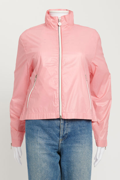 Pink Cropped Windbreaker Jacket