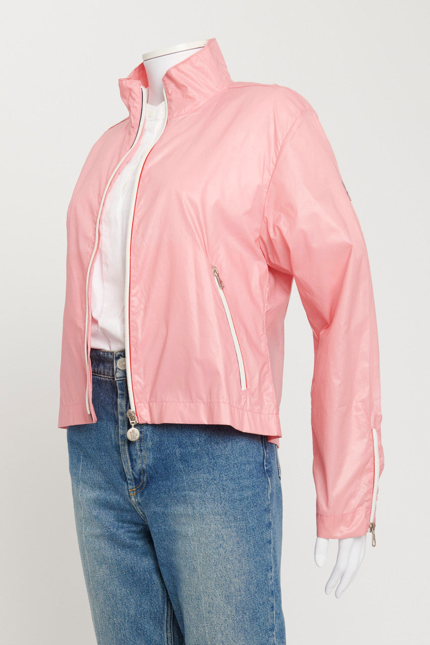 Pink cropped outlet windbreaker