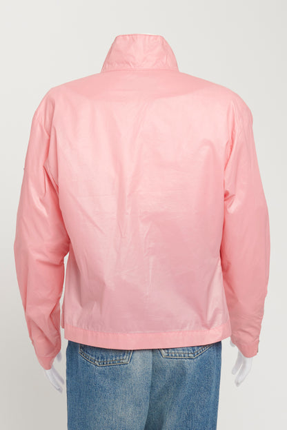 Pink Cropped Windbreaker Jacket