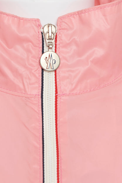 Pink Cropped Windbreaker Jacket