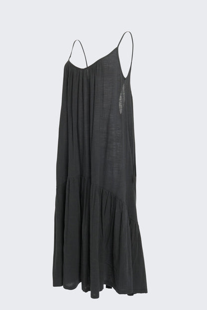 Faded Black Rosetta Open Back Maxi Dress
