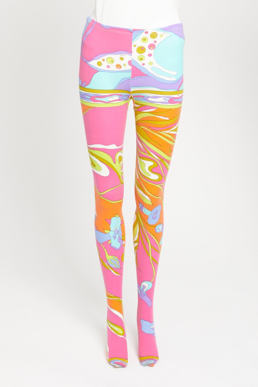 Multicolour Abstract Print Preowned Tights
