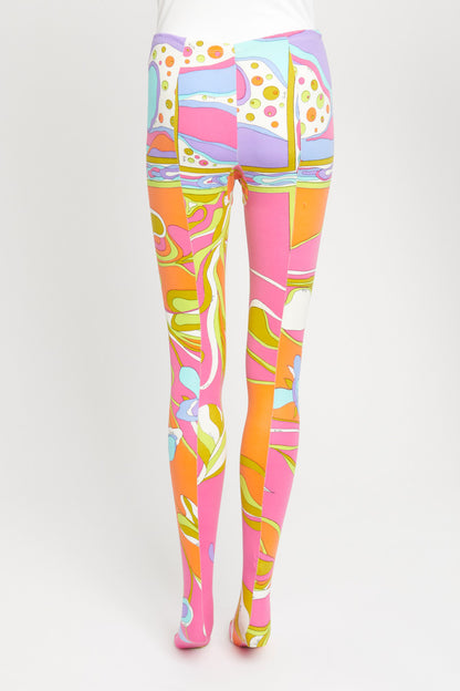 Multicolour Abstract Print Preowned Tights