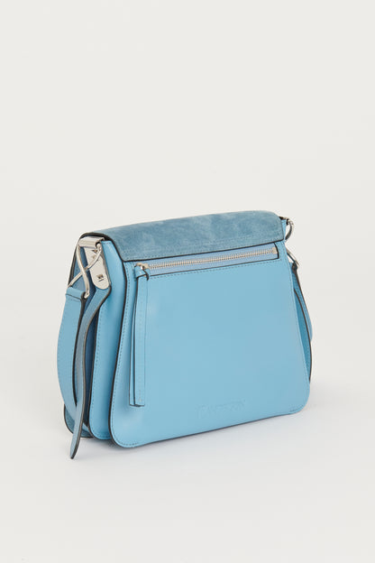 Blue Suede Crossbody Bag