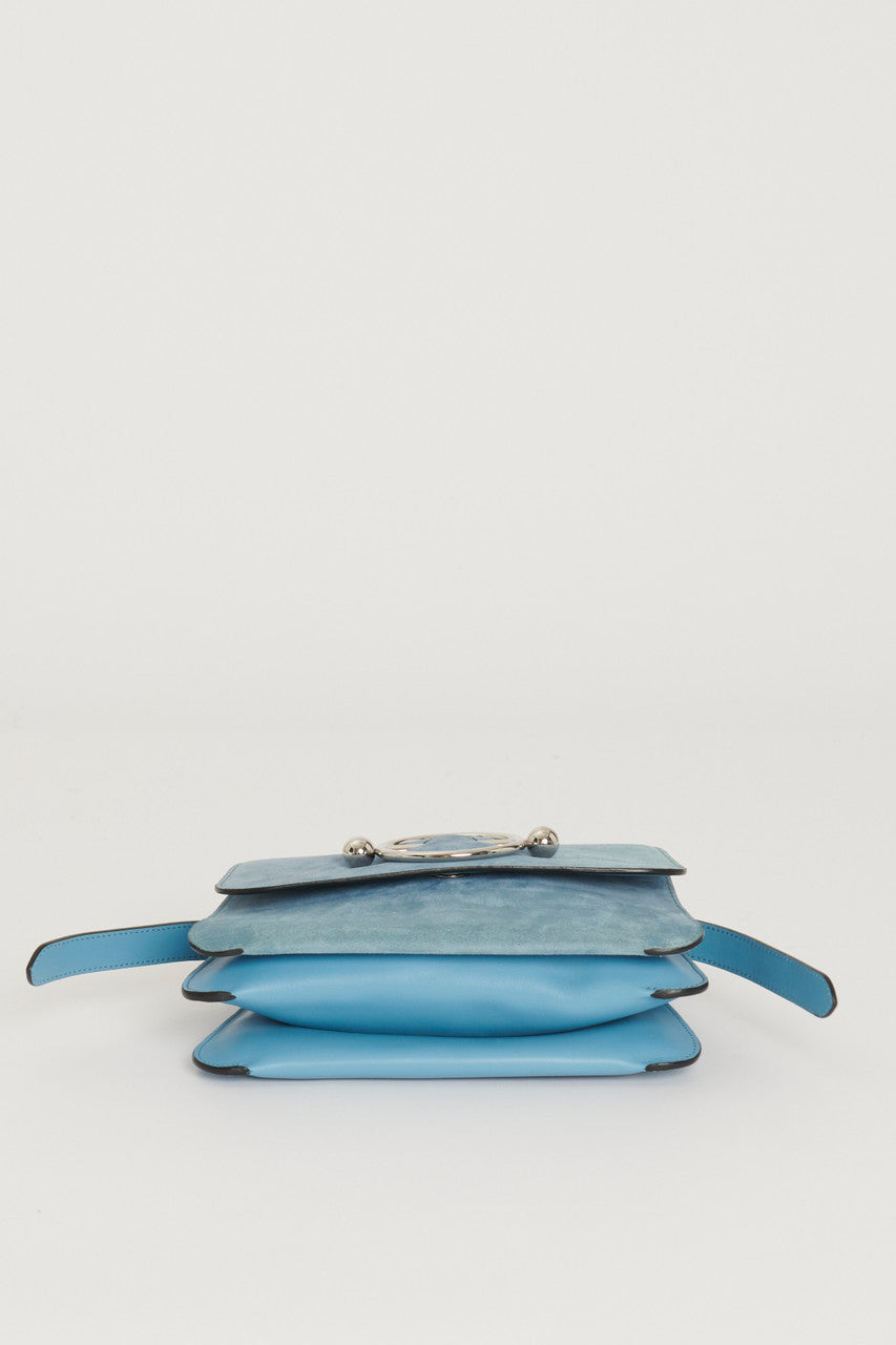 Blue Suede Crossbody Bag