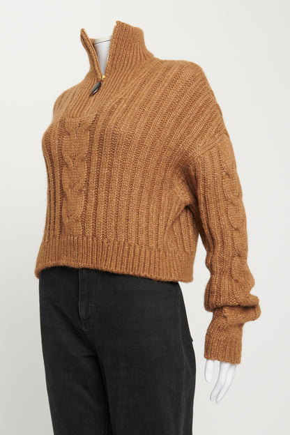 Brown Knitted Turtleneck Jumper
