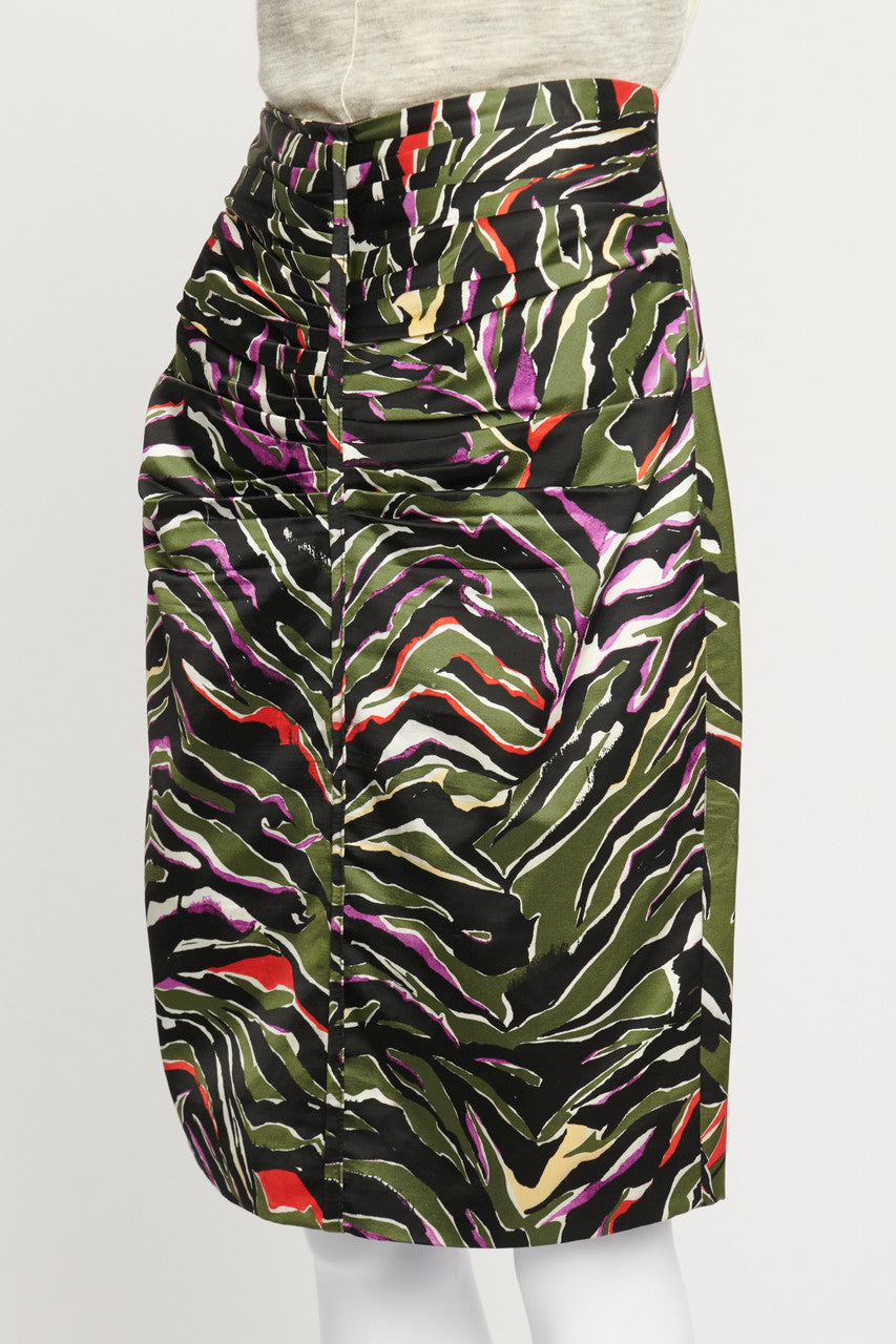 Multicolour Abstract Print Skirt
