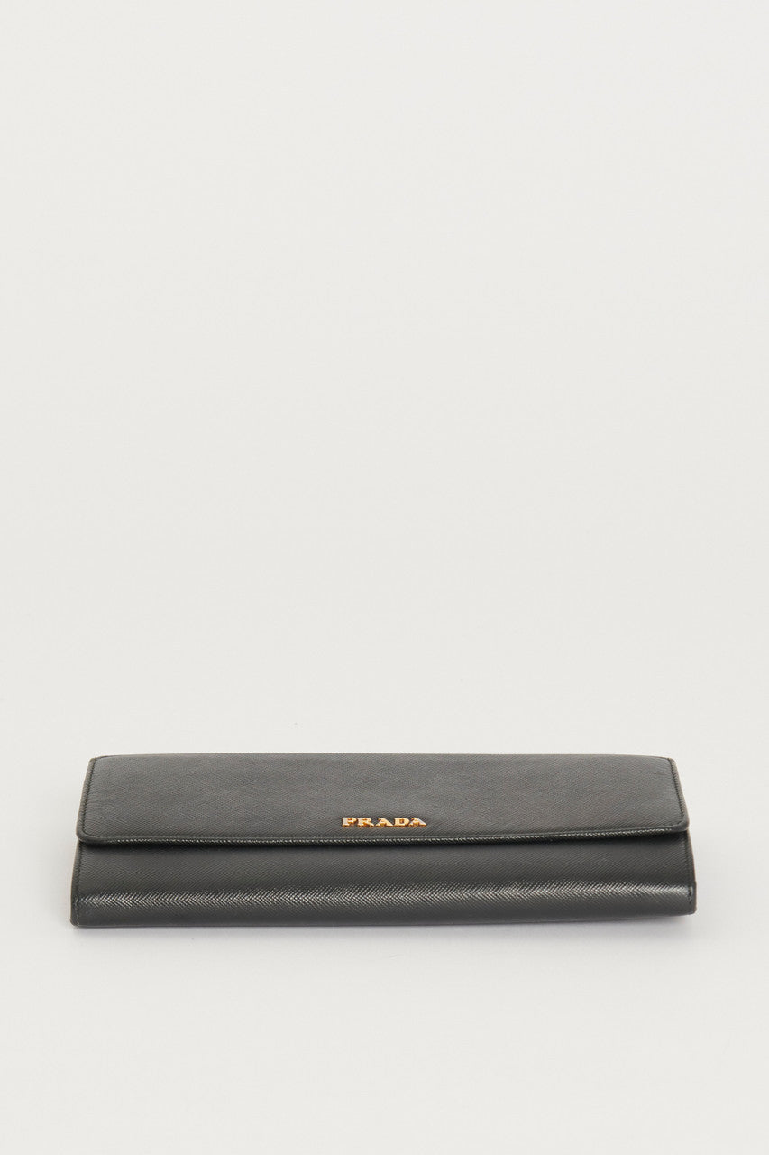 Black Saffiano Leather Travel Wallet