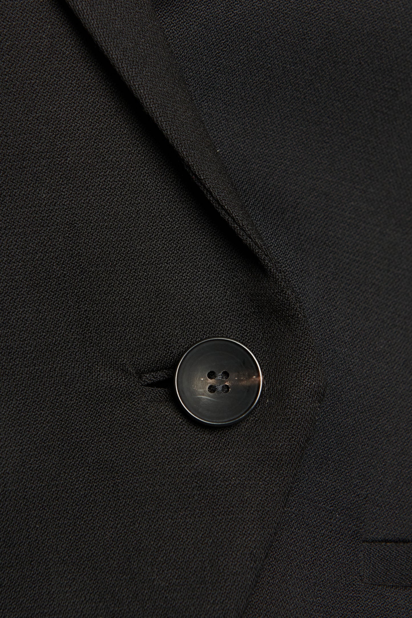 Black Wool Double Breasted Blazer with Cropped Sleeve