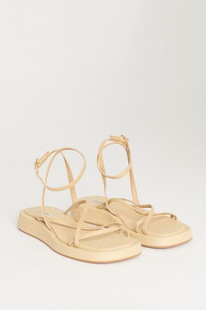 Taupe GIA/RHW Rosie 16 Canvas Preowned Sandals