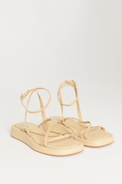Taupe GIA/RHW Rosie 16 Canvas Preowned Sandals