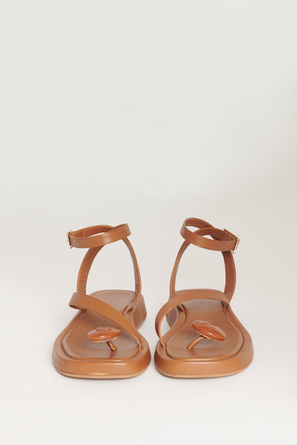 Brown GIA/RHW Rosie 18 Leather Preowned Sandals