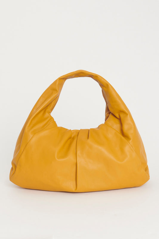 Camel Shoulder Pouch Leather Preowned Handbag
