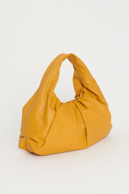 Camel Shoulder Pouch Leather Preowned Handbag